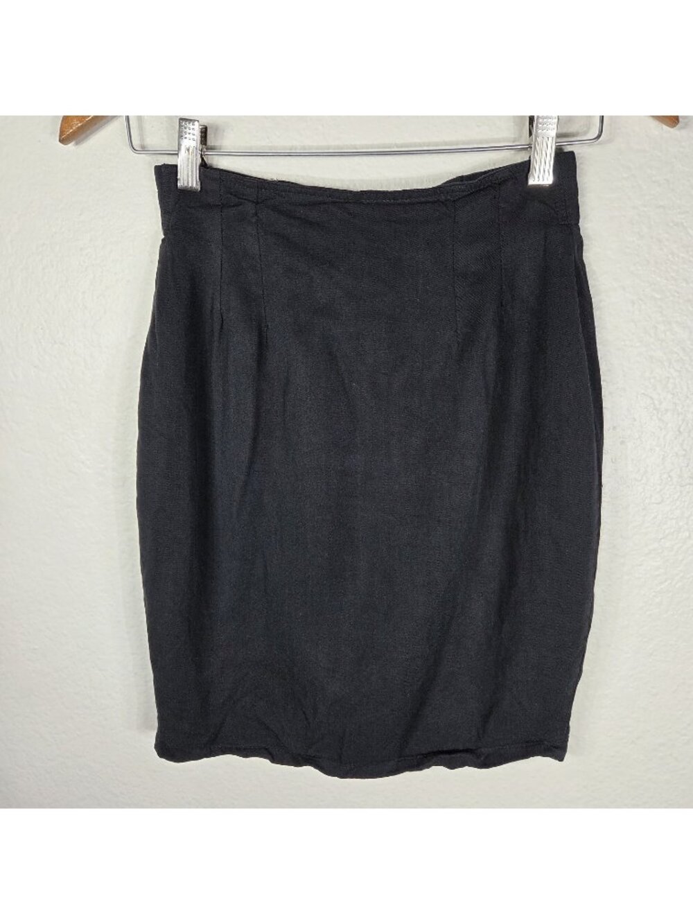Vintage Cache Black Midi Skirt Womens Size 6 Gold Label 90s Y2K Pencil Straight